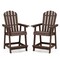 Costway 1/2/4 PCS Tall Bar Stool HDPE Patio Chair with Armrest Footrest Home Indoor Outdoor Brown
